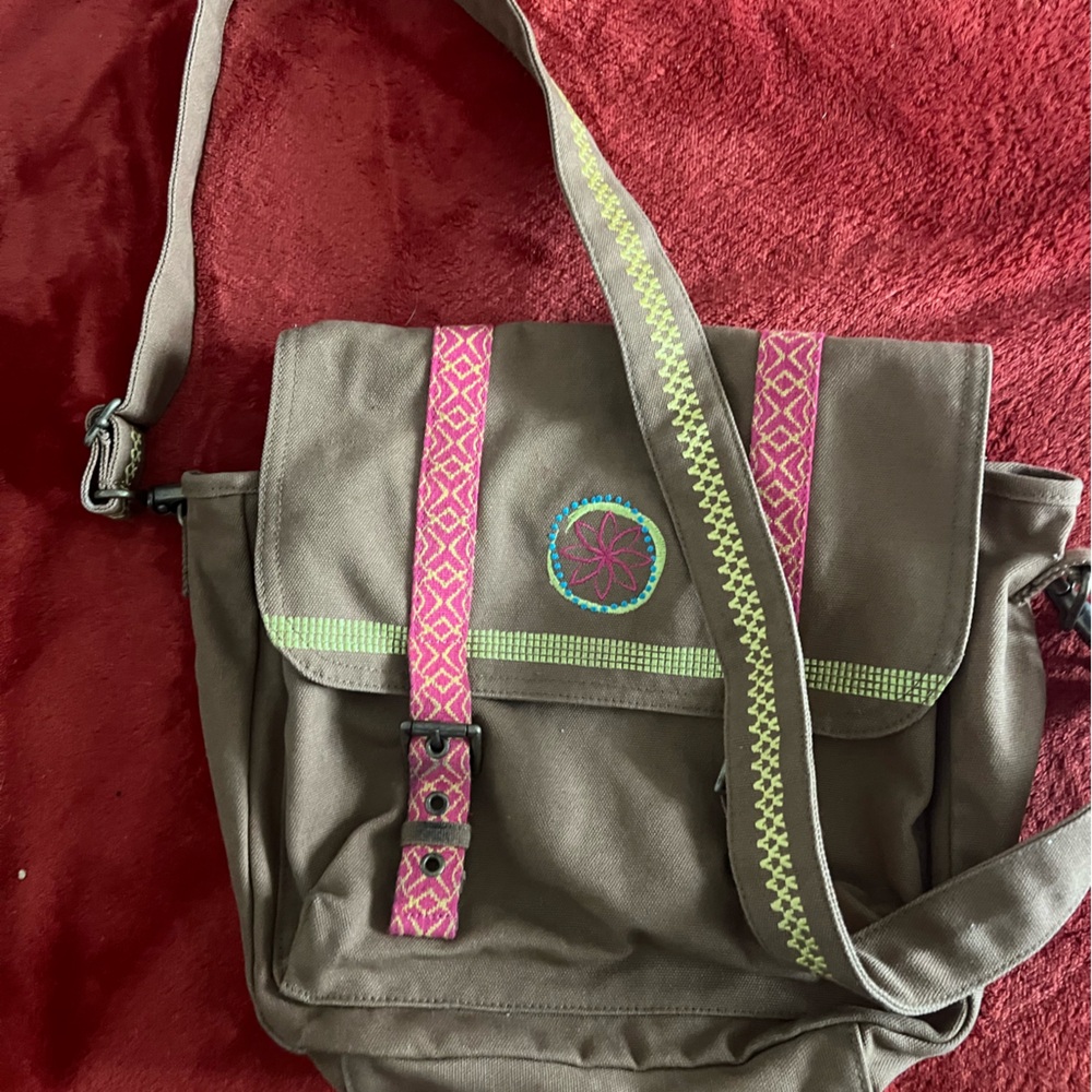 American Girl Brown and Pink Crossbody Bag with Stylish Design